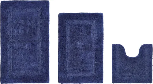 Vista 477 de Better Trends - Juego de 2 alfombras de baño 100% algodón, extra suaves, con borlas, de 17" x 24", alfombra de baño superabsorbente y reversible