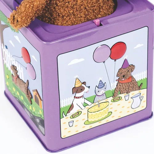 Vista 5 de Jack Rabbit Creations Juguete de cumpleaños para cachorros Jack-in-the-Box, juguete musical clásico, a partir de 3 años