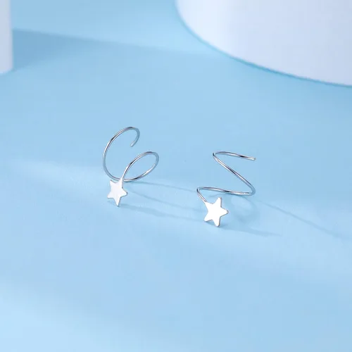 Vista 3 de Sluynz - Aretes de plata con diseño de estrella para mujer y adolescente