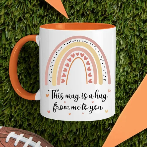 Vista 7 de Taza de regalo para mejor amiga, hermana, mamá, papá, esta taza es un abrazo de mí a ti, abrazo en una taza, Thinking Of You, taza novedosa
