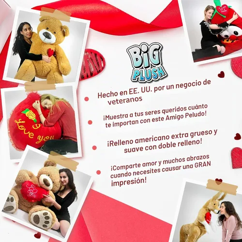 Vista 2 de Big Plush Te Amo - Oso de peluche gigante de 5 pies suave romántico con forma de corazón para mostrar amor