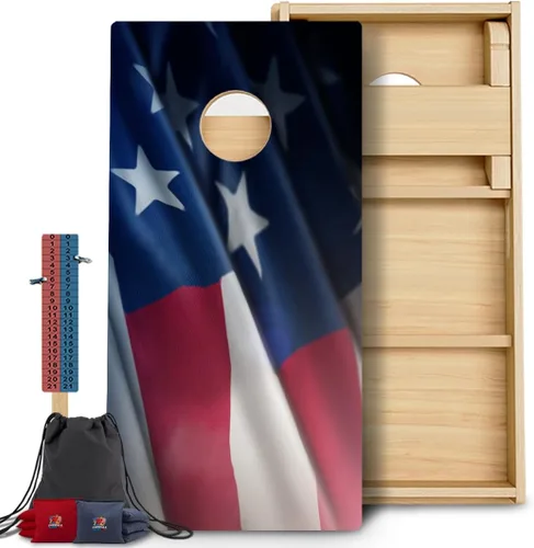 Vista 38 de CornholeGamesUSA Pro - Juego de tablas de Cornhole Fabricado en Estados Unidos Abedul báltico 3/4 Sin rebote Patas triples gruesas Dos 1