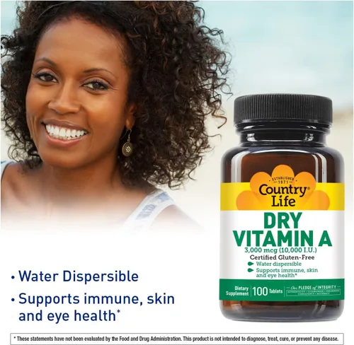 Vista 6 de Country Life Vitamina A 10,000 UI – Suplemento de apoyo inmunológico, para la piel y la salud ocular, certificado sin gluten, vegano, halal, kosher
