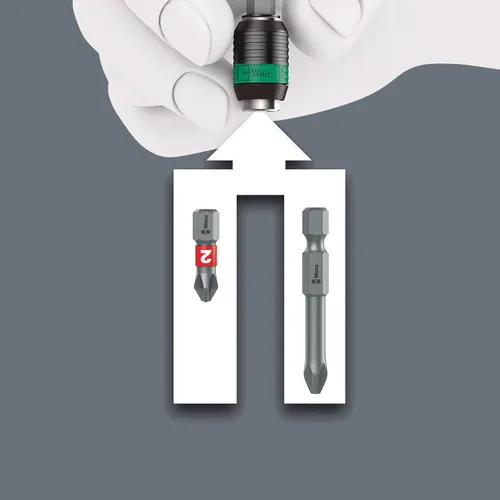 Vista 5 de Wera - 5052502001 889/4/1 K Rapidaptor Soporte de brocas universal para accionamientos hexagonales de 1/4", 2" de largo