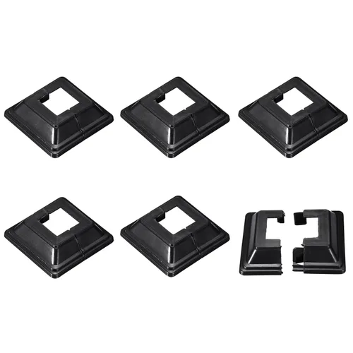 Vista 8 de uxcell Falda para poste, 4 piezas de 1.024 x 1.024 in/1.02 x 1.02 pulgadas, cubierta de base de poste de estilo dividido, falda para valla