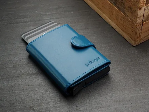 Vista 7 de PULARYS Mini Wallet SOLO- Credit Card Holder Made of Italian Leather - RFID blocking - Up to 9 Card Slots - Coin Pocket - For Men and Women