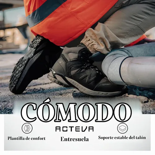 Vista 4 de New Balance Botas de trabajo impermeables Allsite con punta compuesta para hombre, Negro