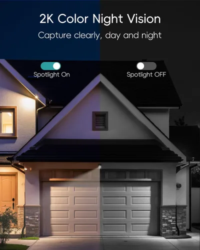 Vista 5 de ZUMIMALL Cámara de Seguridad Inalámbrica para Exteriores 3MP HD Negra, WiFi 2.4G/5G, Grabación 24/7 con Alimentación por Cable Seguimiento