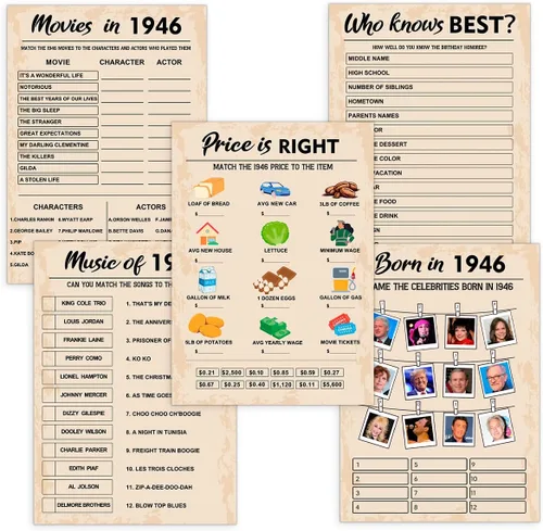 Vista 19 de QUPT Juegos de Fiesta de 30 Cumpleaños, Conjunto de 2 Actividades para 15 Invitados, Paquete de Juegos Nacidos en 1996, Suministros de Fiesta