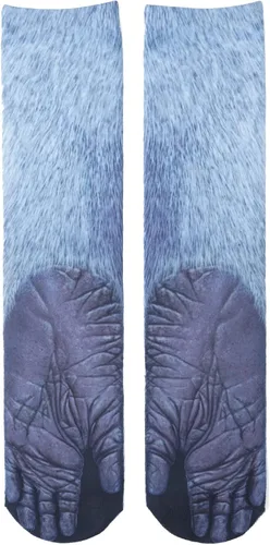 Vista 2 de Calcetines de patas de animales, loco diseño en 3D de patas de gatos, perros y tigres. Divertido regalo navideño para mujer u hombre adultos
