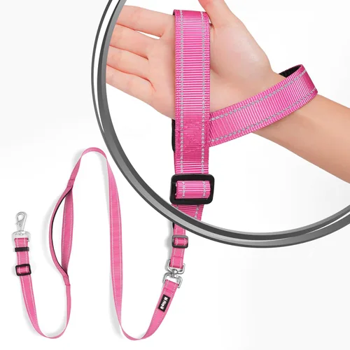 Vista 12 de Correa antideslizante para perro, correa y collar de entrenamiento resistente sin tirones con antienredos, mango acolchado e hilo reflectante