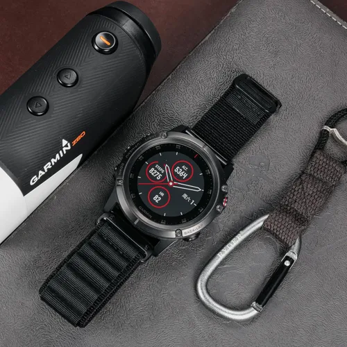 Vista 8 de Compatible con Garmin, correa deportiva de nailon tejido resistente con gancho en G para fēnix/Forerunner/Vivoactive/Approach/MARQ/quatix/D2 Series