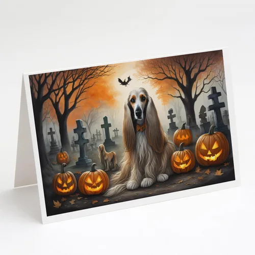 Vista 37 de Caroline's Treasures DAC2042GCA7P Golden Retriever - Tarjetas de felicitación y sobres de Halloween espeluznantes, paquete de 8 tarjetas en blanco