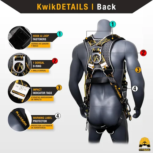 Vista 4 de KwikSafety SUPERCELL Safety Harness ANSI OSHA Fall Protection Gear