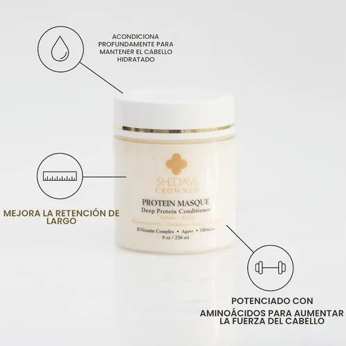 Vista 7 de Shedavi Mascarilla para el cabello - Tratamiento de proteínas con queratina para el cabello seco y dañado