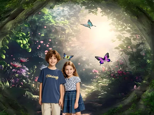 Vista 8 de Telón de fondo de fotos de bosque encantado, tapiz de pared de mariposa, fondo de fotografía de hadas, pancarta temática de fantasía, decoración
