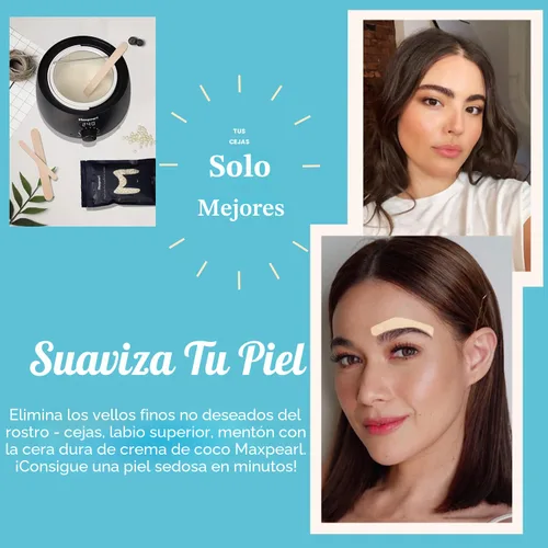 Vista 4 de Kit de depilación digital Maxpearl - Kit de calentador de cera dura para hombres y mujeres para depilación - Piel sensible, cejas, cara, axilas