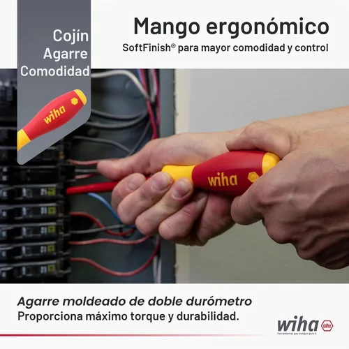 Vista 4 de Wiha Juego de desarmadores aislados ranurados y Phillips.