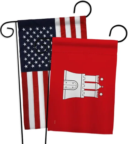 Vista 5 de Hamburg Garden Flags 2pcs Pack Regional Germany States Central Europe Territory Old History Country Particular Area Small Decorative Gift Yard House