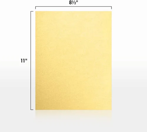 Vista 2 de 8 1/2 X 11, papel metálico colección (50), dorado metálico