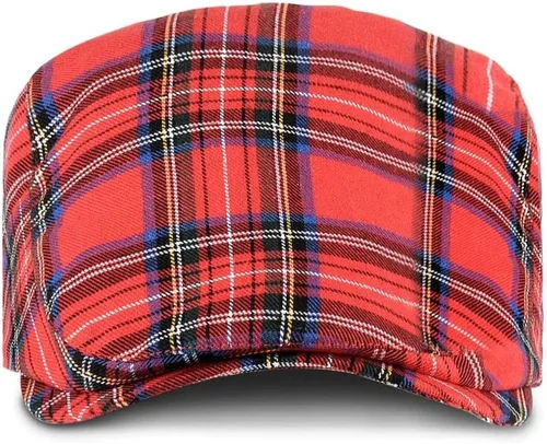 Vista 2 de Gorra plana a cuadros para mujer Ivy Gastby Cabbie Gorra unisex de algodón Newsboy