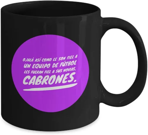 Vista 2 de Taza de Café Cabrones Vaso, taza café divertidas, tazas personalizadas, taza de café inspiradoras, taza con mensajes positivos.