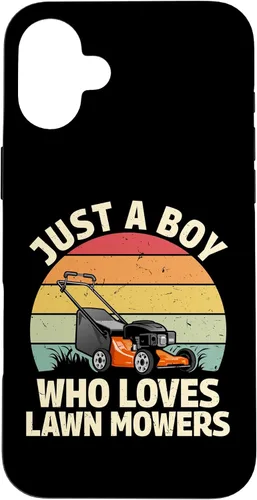 Vista 23 de just a boy who Loves Lawn mowers Funny Gardening Lover Art Case for iPhone 17