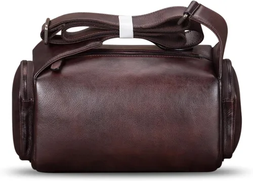 Vista 3 de IVTG Bolso de mensajero de cuero genuino para hombre, bolso cruzado para el hombro, mochila informal para el trabajo, negocios