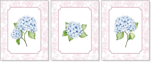 Vista 13 de Pleonox Juego de 4 impresiones artísticas florales de hortensias con lazo azul coqueta verde salvia de 8 x 10 pulgadas, con texto en inglés «How