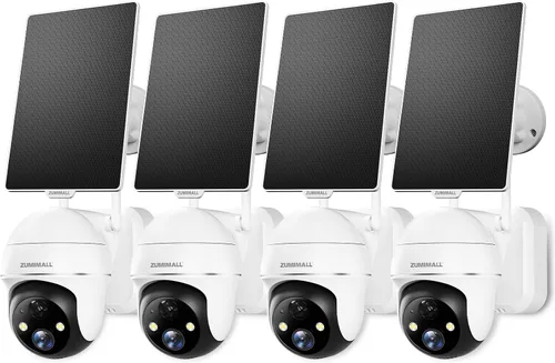 Vista 11 de Cámaras de seguridad ZUMIMALL inalámbricas para exteriores - 2 paquetes, cámara inalámbrica para exteriores con vista de 360°, alimentación solar