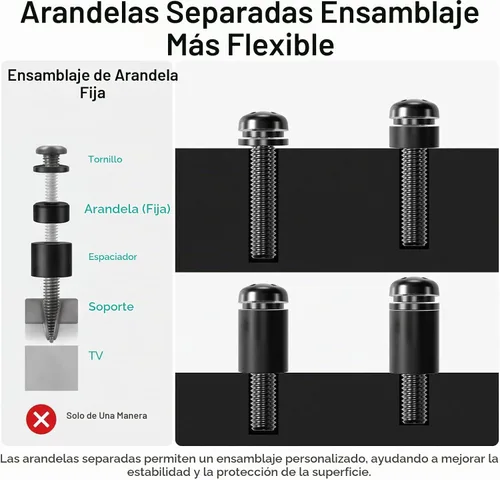 Vista 2 de WALI M6 x 1.181 in VESA Kit de tornillos para montaje de TV, 4