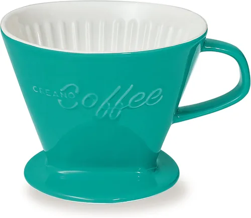 Vista 16 de Creano XXL gotero de café de porcelana azul - cafetera de cono de cerámica - cafetera de café vertida - tamaño del filtro 4 - calidad enorme