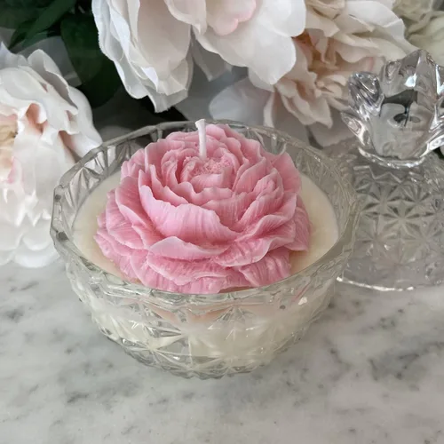 Vista 5 de 2 moldes para velas de flores de peonía, molde de jabón hecho a mano con flores 3D para fondant, hecho a mano, loción, barra, crayón, crayón 2