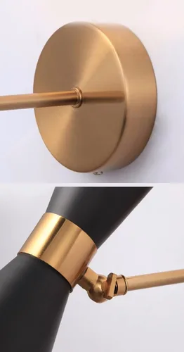 Vista 4 de Juego de dos apliques de pared negros para interiores, funciona con pilas con control remoto, modernas lámparas de pared LED que funcionan