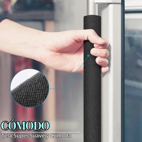 Vista 5 de Juego de 6 fundas para manijas de puerta de refrigerador, recortables, lavables, fundas para manijas de electrodomésticos, protector de manija