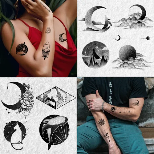 Vista 3 de Cerlaza Tatuajes temporales para hombres y mujeres, 30 hojas de tatuajes falsos de mano pequeña para arte corporal de adultos, calcomanías