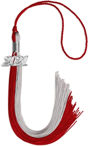 Vista 12 de Endea Graduation Borla de doble color con gota de fecha plateada (negro/oro antiguo, 2025)