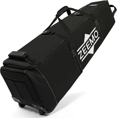 Vista 7 de ZEEMO Bolsa de viaje de golf, funda protectora completamente abierta y aprobada por aerolíneas con ruedas para clubes, carrito y bolsa de soporte