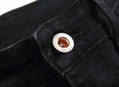 Vista 8 de OIIIO Jeans elásticos rasgados de ajuste regular para hombre