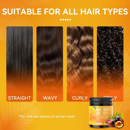 Vista 5 de Aceite de batana - Acondicionador orgánico para el cabello de Batana restaura el cabello fino y el cuero cabelludo dañados, máscara de pasta