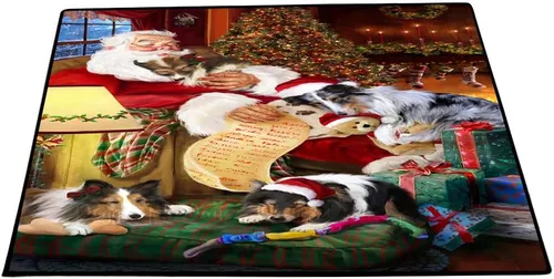Vista 25 de Doggie of the Day Shetland Sheepdogs Floor Mat - Carnival Kissing Booth - Best Dog Doormat - Protector Decor - Unique Portrait Art - Premium Quality