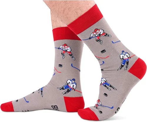 Vista 2 de sockfun Bowling Golf Racing Car Hockey Gifts For Men, Funny Bowler Golfer Golfing Car Ice Hockey Field Hockey Socks