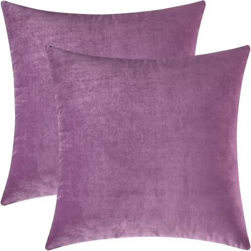 Vista 11 de Mixhug - Fundas de almohada decorativas de terciopelo, fundas de cojín para sofá y cama, juego de 2 fundas azules, 16 x 16 pulgadas