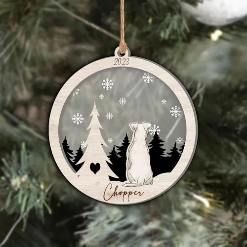 Vista 109 de Nazenti Adorno de Navidad conmemorativo personalizado, regalo personalizado de recuerdo de perro, condolencias por pérdida de mascotas, sabueso