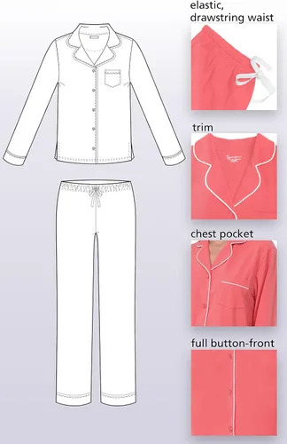 Vista 115 de PajamaGram Conjunto de pijama para mujer – Pijama para mujer, jersey novio, 100% algodón