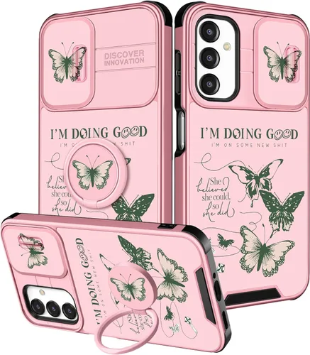 Vista 217 de Funermei para Samsung Galaxy Z Flip 4 Funda - Funda de Teléfono Bonita para Mujeres y Niñas con Mariposas Bonita Estética Femenina Diseño