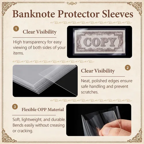 Vista 3 de Shappy 151 fundas transparentes para dinero con estuche de almacenamiento