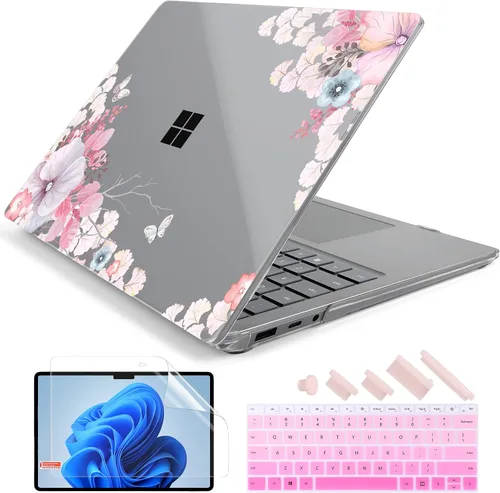 Vista 9 de Batianda Aurora - Funda prémium para laptop Microsoft Surface 5 4 3 de 15 pulgadas con reposamanos de metal, carcasa rígida de plástico