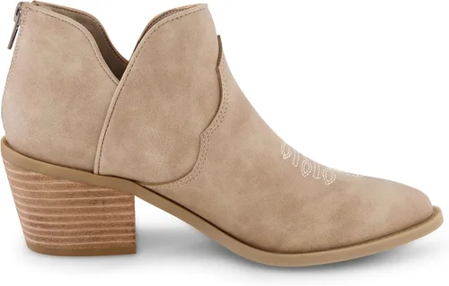 Vista 4 de CUSHIONAIRE Rodeo Western - Botines para mujer + espuma viscoelástica, anchos disponibles, Beige Bronceado