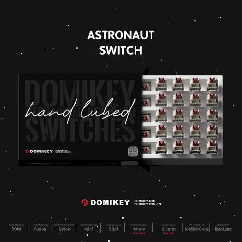Vista 4 de KPREPUBLIC Domikey Astronau Switch RGB SMD - Interruptor lineal de 1.81 onzas (1.69 oz), 2.05 oz, teclado mecánico para juegos, vástago mx, nailon